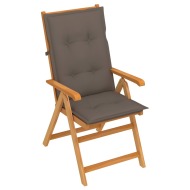 vidaXL Záhradná stolička so sivohnedými podložkami tíkový masív - cena, srovnání