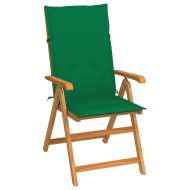 vidaXL Záhradná stolička so zelenými podložkami tíkový masív - cena, srovnání