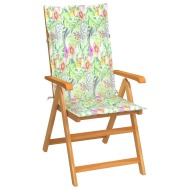 vidaXL Záhradná stolička s podložkami so vzorom listov tíkový masív - cena, srovnání