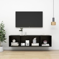 vidaXL Nástenná TV skrinka čierna 37x37x142,5 cm drevotrieska - cena, srovnání