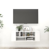 vidaXL Nástenná TV skrinka lesklá biela 102x35x35 cm drevotrieska - cena, srovnání