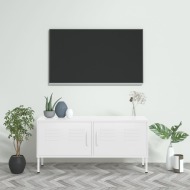 vidaXL TV skrinka biela 105x35x50 cm oceľ - cena, srovnání