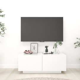 vidaXL TV skrinka lesklá biela 100x35x40 cm drevotrieska