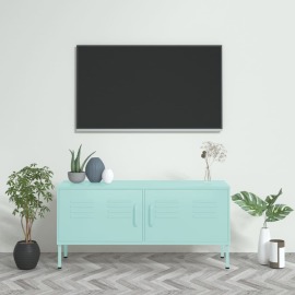 vidaXL TV skrinka mätovo-zelená 105x35x50 cm oceľ