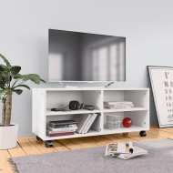 vidaXL TV skrinka s kolieskami biela 90x35x35 cm drevotrieska - cena, srovnání
