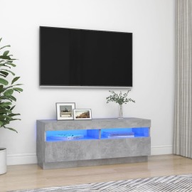 vidaXL TV skrinka s LED svetlami betónová sivá 100x35x40 cm