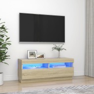 vidaXL TV skrinka s LED svetlami dub sonoma 100x35x40 cm - cena, srovnání
