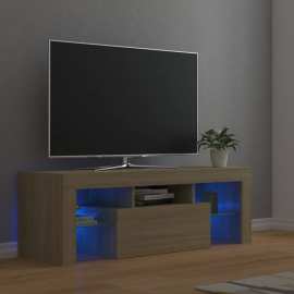 vidaXL TV skrinka s LED svetlami dub sonoma 120x35x40 cm