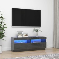 vidaXL TV skrinka s LED svetlami lesklá sivá 100x35x40 cm - cena, srovnání