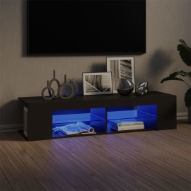 vidaXL TV skrinka s LED svetlami sivá 135x39x30 cm