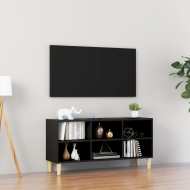 vidaXL TV stolík nohy z masívneho dreva čierny 103,5x30x50 cm - cena, srovnání