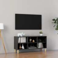 vidaXL TV stolík nohy z masívneho dreva sivé 103,5x30x50 cm - cena, srovnání