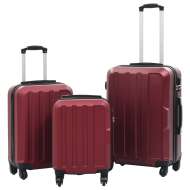 vidaXL 3-dielny set cestovných kufrov tvrdý kryt vínovo-červená ABS - cena, srovnání