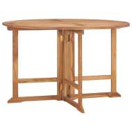 vidaXL Skladací záhradný jedálenský stôl Ø120x7 cm tíkový masív - cena, srovnání