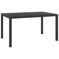 vidaXL Záhradný stôl, čierny 150x90x74 cm, hliník a WPC - cena, srovnání