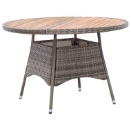 vidaXL Záhradný stôl, sivý 115x74 cm, polyratan a akáciové drevo - cena, srovnání