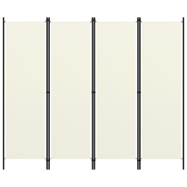 vidaXL Paraván so 4 panelmi, krémovo biely 200x180 cm