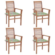 vidaXL Jedálenské stoličky 4 ks listové podložky tíkový masív - cena, srovnání