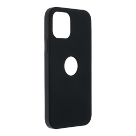 ForCell Pouzdro Soft-Touch SILICONE APPLE iPhone 12 PRO Max - Černé výřez na logo