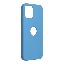 ForCell Pouzdro Soft-Touch SILICONE APPLE iPhone 12 Mini - modré výřez na logo