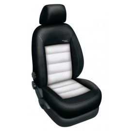 Automega Autopotahy na BMW X3, od 2003 - 2010, kožené Authentic Leather, Leather černá/bílá 7 0108