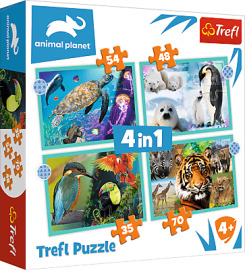 Trefl Puzzle 4v1 - Planéta zvierat