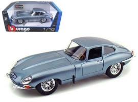 Bburago 1:18 Jaguar E Coupe Metalic Silver Blue