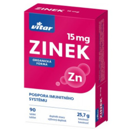 Vitar Zinok 15mg 90tbl