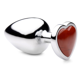 Booty Sparks Gemstones Red Jasper Heart Anal Plug Large