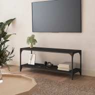 vidaXL TV skrinka čierna 100x33x41 cm spracované drevo a oceľ - cena, srovnání