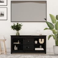 vidaXL TV skrinka čierna 103x36,5x52 cm masívna borovica - cena, srovnání