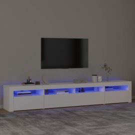 vidaXL TV skrinka s LED svetlami biela 240x35x40 cm