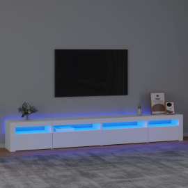 vidaXL TV skrinka s LED svetlami biela 270x35x40 cm