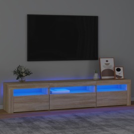 vidaXL TV skrinka s LED svetlami dub sonoma 195x35x40 cm