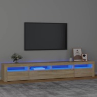 vidaXL TV skrinka s LED svetlami dub sonoma 240 x 35 x 40 cm - cena, srovnání