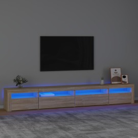 vidaXL TV skrinka s LED svetlami dub sonoma 270 x 35 x 40 cm