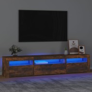 vidaXL TV skrinka s LED svetlami dymový dub 195x35x40 cm - cena, srovnání