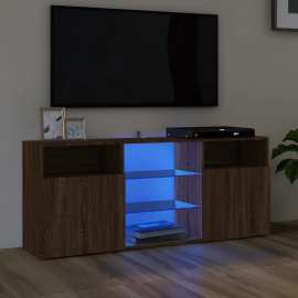 vidaXL TV skrinka s LED svetlami hnedý dub 120x30x50 cm