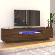 vidaXL TV skrinka s LED svetlami hnedý dub 160x35x40 cm - cena, srovnání