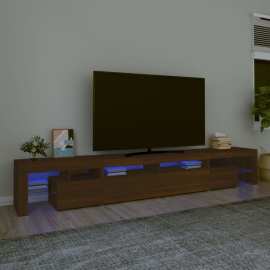 vidaXL TV skrinka s LED svetlami hnedý dub 260x36,5x40 cm