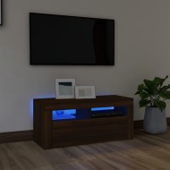 vidaXL TV skrinka s LED svetlami hnedý dub 90x35x40 cm - cena, srovnání