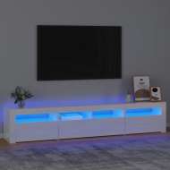 vidaXL TV skrinka s LED svetlami lesklá biela 210x35x40 cm - cena, srovnání