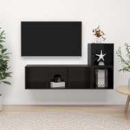 vidaXL 2-dielna súprava TV skriniek lesklá čierna drevotrieska - cena, srovnání