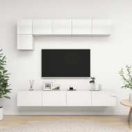 vidaXL 5-dielna súprava TV skriniek lesklá biela drevotrieska - cena, srovnání