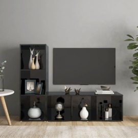 vidaXL TV skrinky 2 ks lesklé čierne 107x35x37 cm drevotrieska