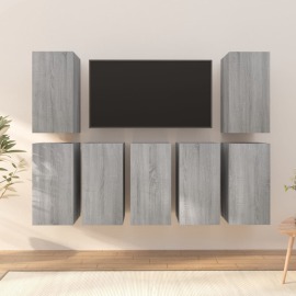 vidaXL TV skrinky 7 ks sivý dub sonoma 30,5x30x60 cm spracované drevo