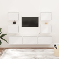 vidaXL TV skrinky biele 7 ks masívna borovica - cena, srovnání