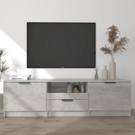 vidaXL TV stolík betónový sivý 140x35x40 cm spracované drevo