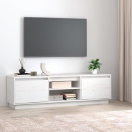 vidaXL TV stolík biely 140x35x40 cm masívna borovica - cena, srovnání