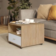 vidaXL Konferenčný stolík biely a sonoma 55x55x40 cm spracované drevo - cena, srovnání